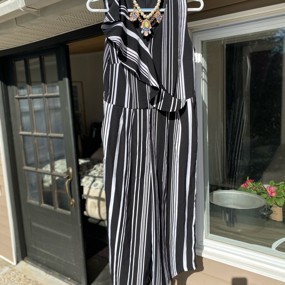 Spence Women’s Black/White Stripe 1-piece Jumpsuit